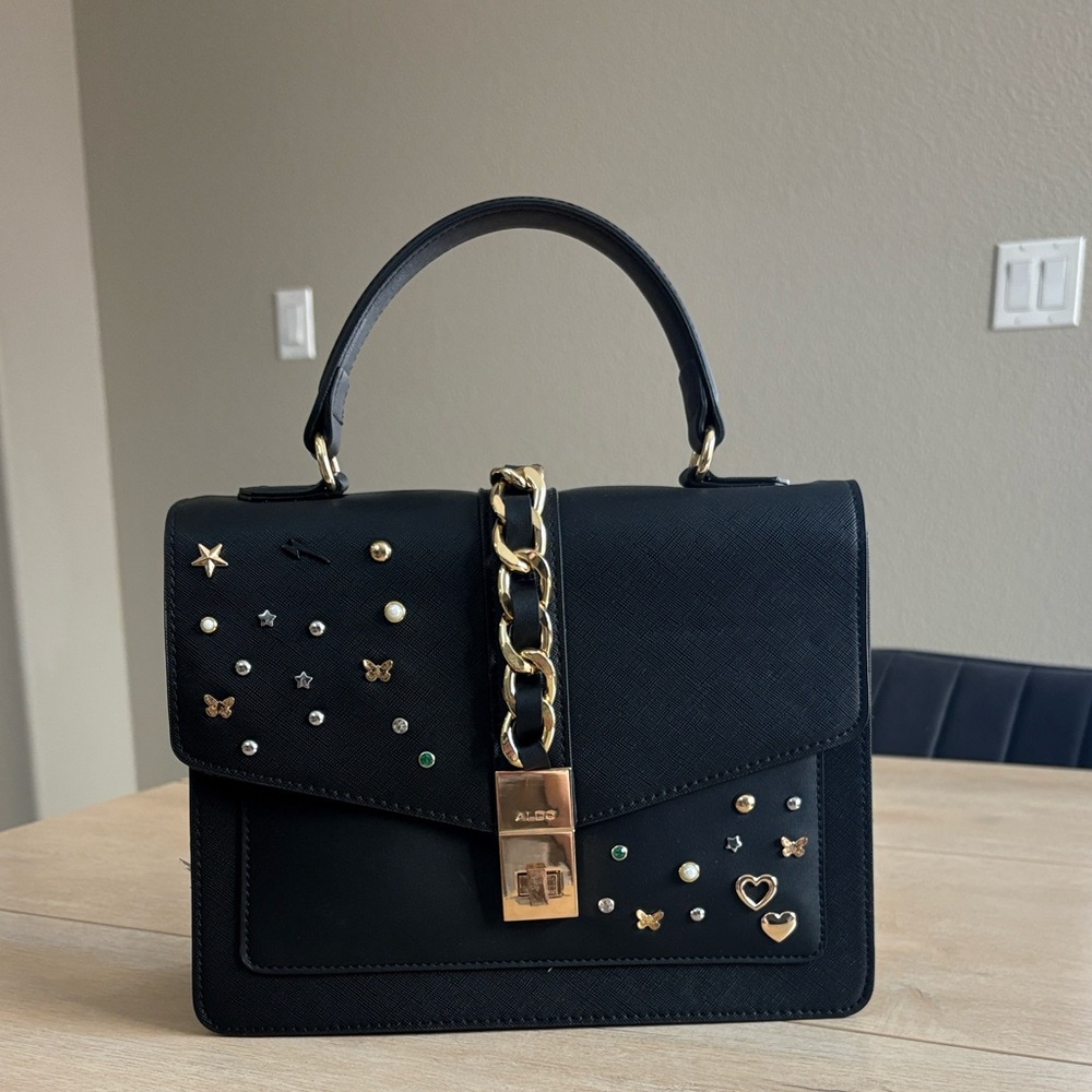 Aldo Black with gold accents crossbody